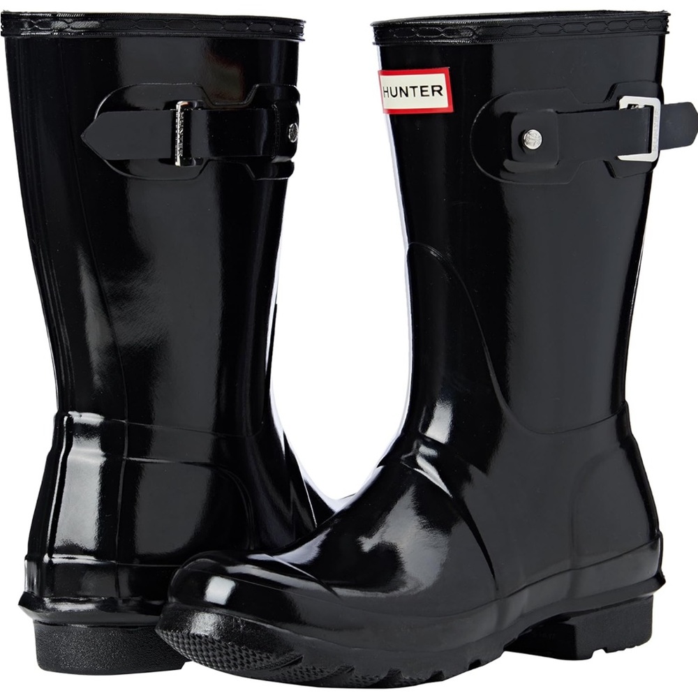 Hunter Boots Women Short Gloss Black